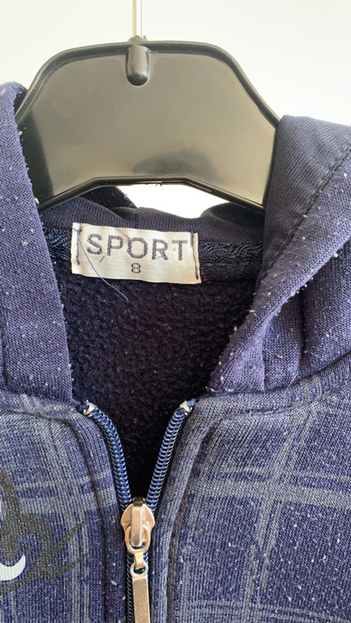 Veste bleu sport à capuche 8 ans - photo numéro 6