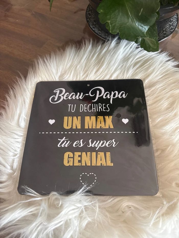 Plaque métal pour Beau Papa - NEUF