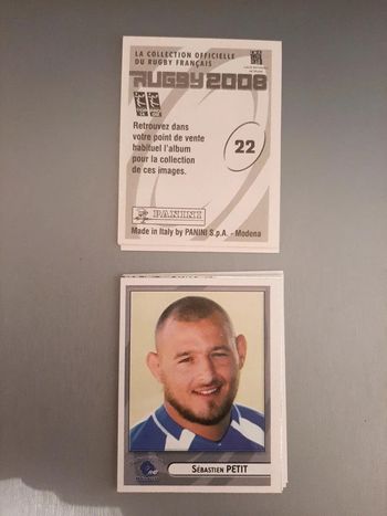 Lot de 52 images panini rugby 2008