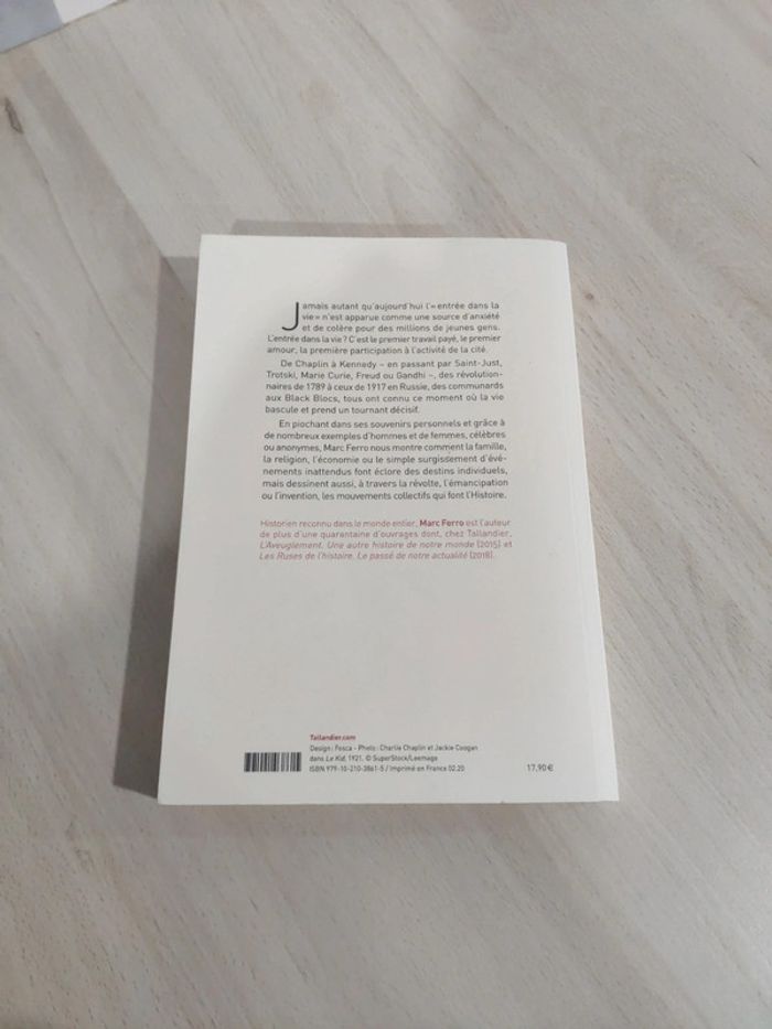 Livre grand format essai L'entrée dans la vie amour travail famille révolte change destin Ferro - photo numéro 6