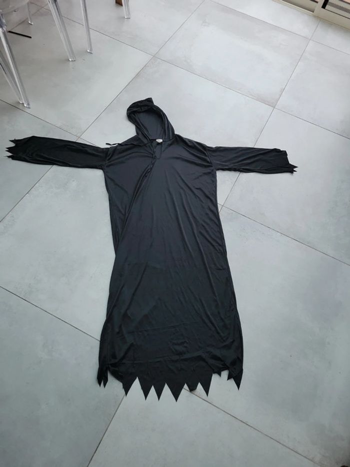 Longue robe déguisement noir cape capuche idéal soiree fête halloween