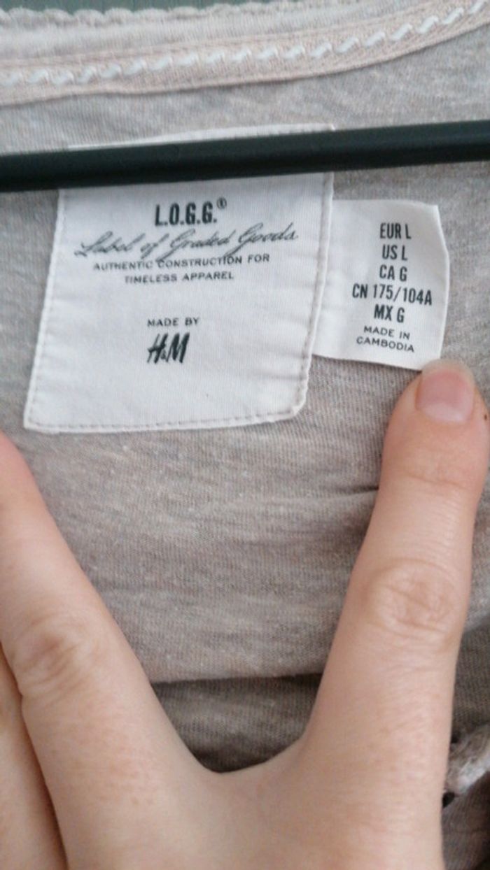 T-shirt H&M taille L C - photo numéro 3