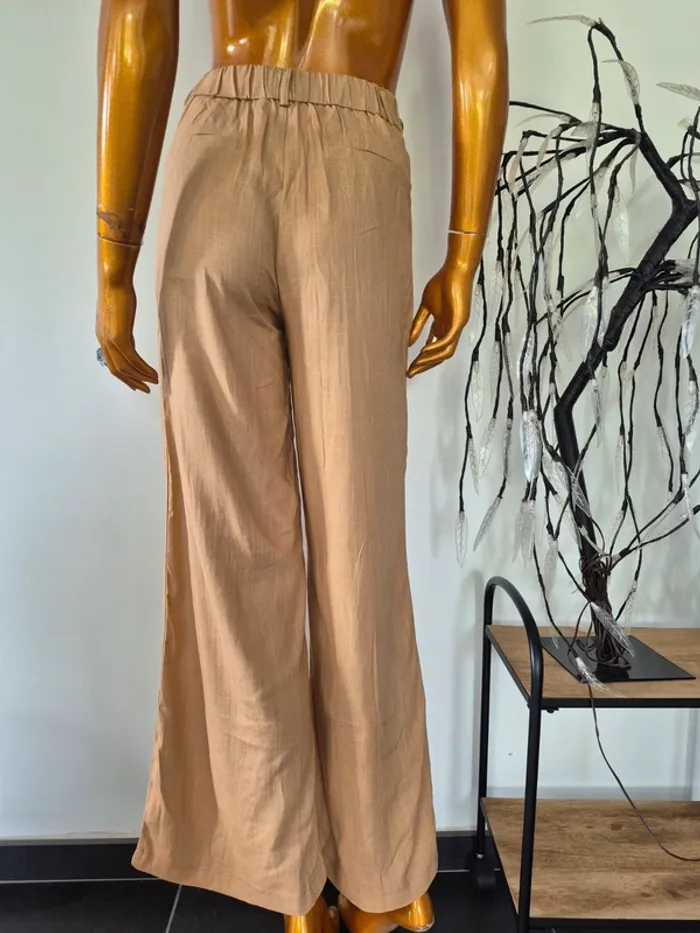Pantalon Large Beige Femme Taille M/38 - photo numéro 2