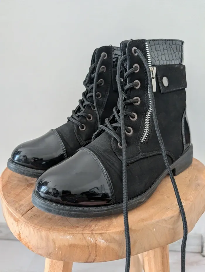 Bottines bi-matière pointure 37 - photo numéro 7