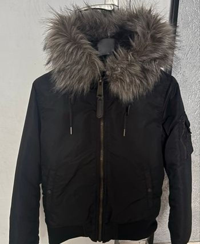 Veste bombers noir intérieur orange édition limitée vintage - photo numéro 4