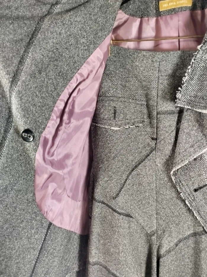 Ensemble veste + jupe en laine Gris Jupe asymétrique | Helena Sorel - A834 - photo numéro 8