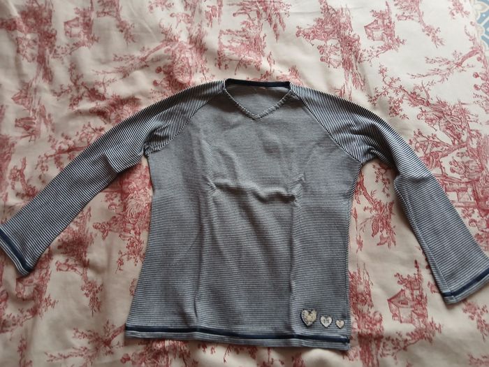 Tee shirt manche longue fines rayures