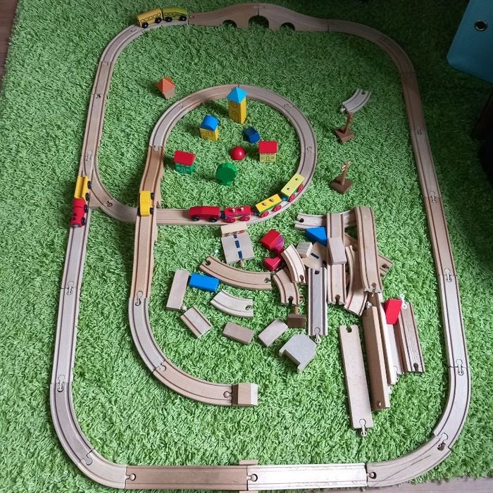 lot de circuit train en bois