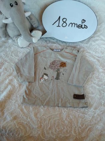 Tee shirt chemise manches longues Garçon 18 mois Snoopy détective
