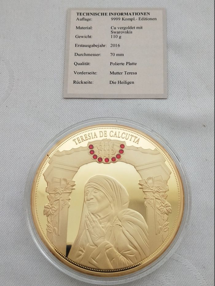 Médaille double face Mère Teresa / Dieu NEUF - photo numéro 4