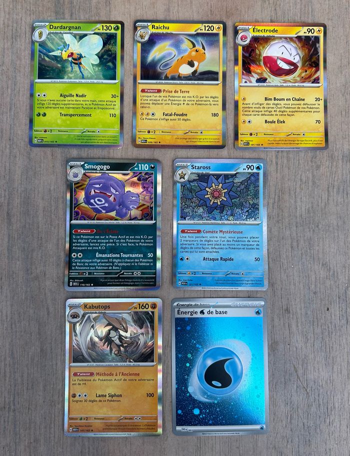 7 cartes Pokémon holographiques EV3.5 Série 151