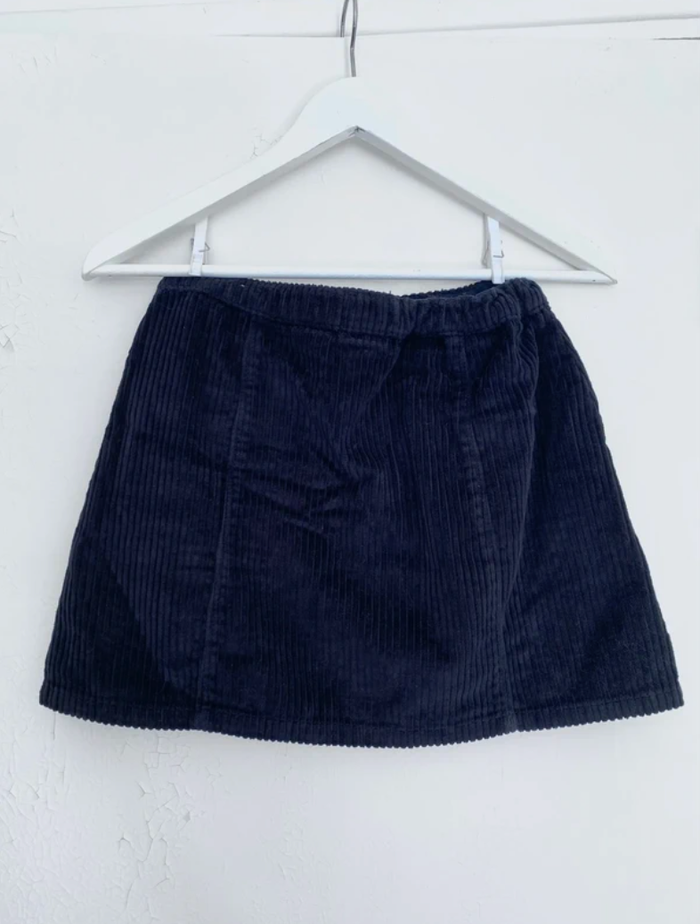 Jupe Velours côtelé bleu Marine - photo numéro 3