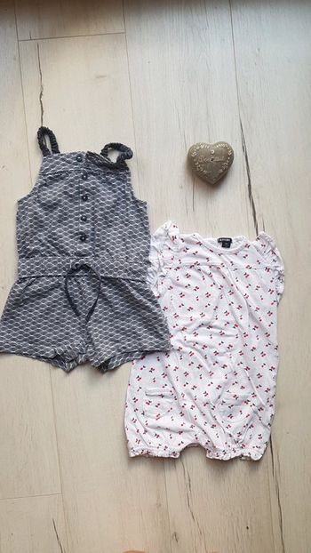 Lot de 2 combinaisons estivales fille 18mois