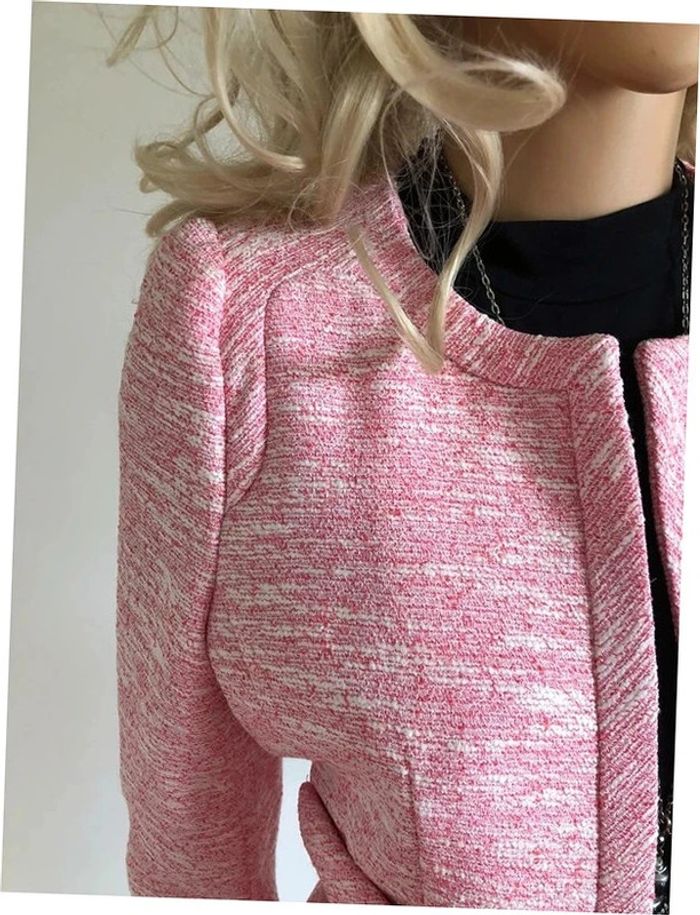 Veste de tailleur rose et blanche neuve Morgan taille 38 (valeur 79€) - photo numéro 5