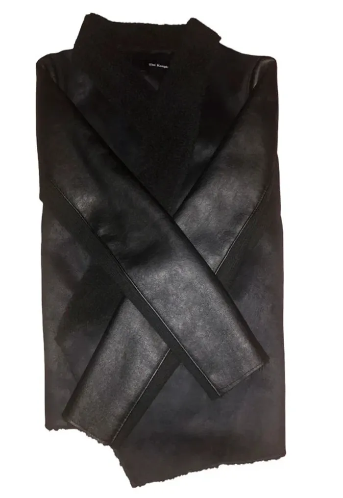 Veste noire The Kooples laine effet peau de mouton xxs - photo numéro 2