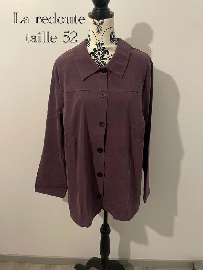 Veste chemise neuf La Redoute – Violet prune – Taille 52 – Élégante & confortable