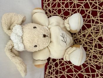 Doudou lapin patapouf écru beige feuille KALOO