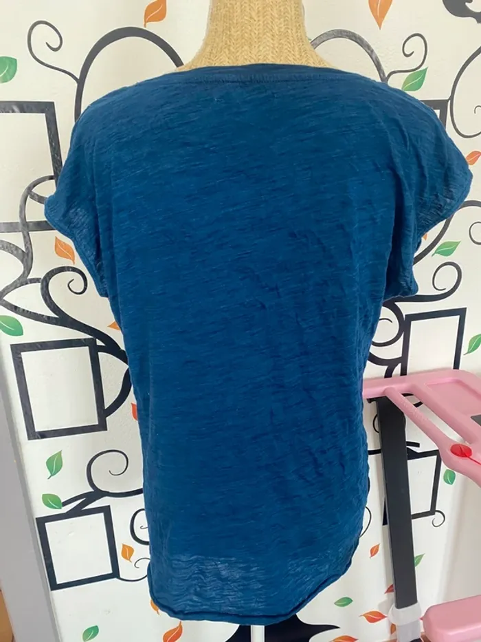 Haut été bleu esprit L tunique original femme décontractée - photo numéro 3