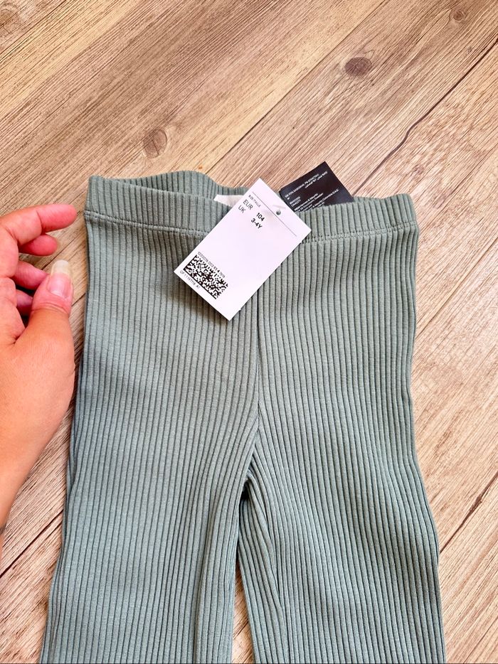 Legging évasée à fentes vert 3/4 ans h&m fille - photo numéro 3