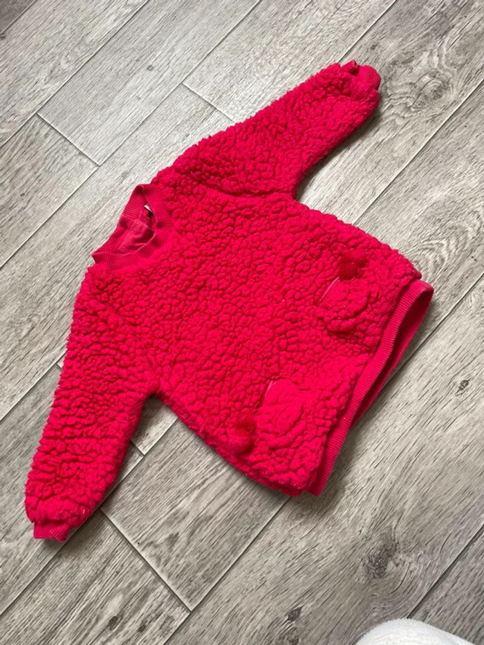 Pull chaud fushia - grain de blé 6 mois