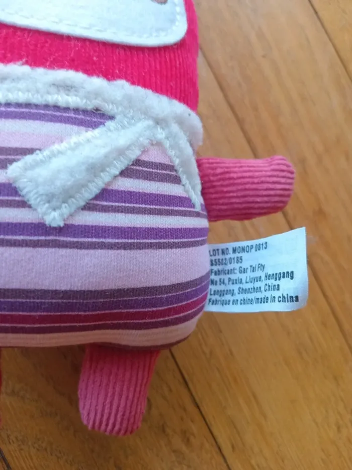 Peluche doudou animal renne monoprix bordeaux - photo numéro 5