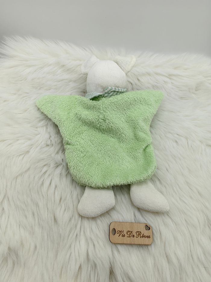 Doudou marionnette Souris Blanc vert Baby Nat - photo numéro 3