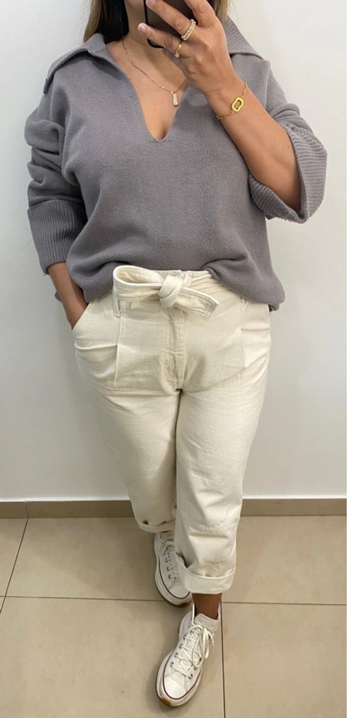 Superbe Pull ZARA Oversize Col V Taille M Et Plus - photo numéro 7