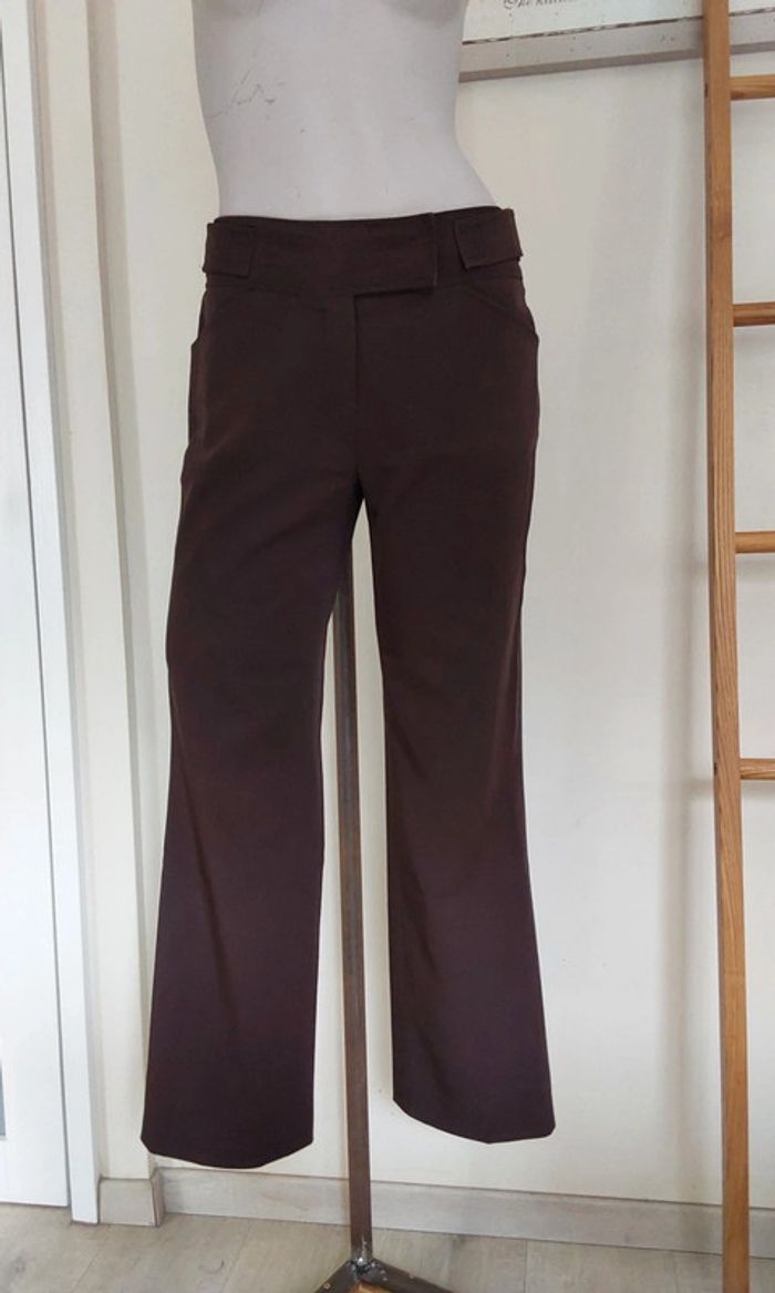 Pantalon marron chic Autre Ton T 36 - photo numéro 3