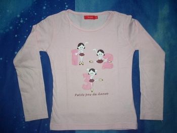 Maillot rose manches longues "danseuses"