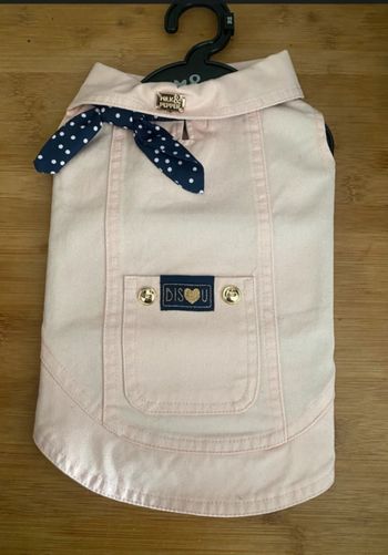 Veste jean rose et noeud a poids chien taille 32