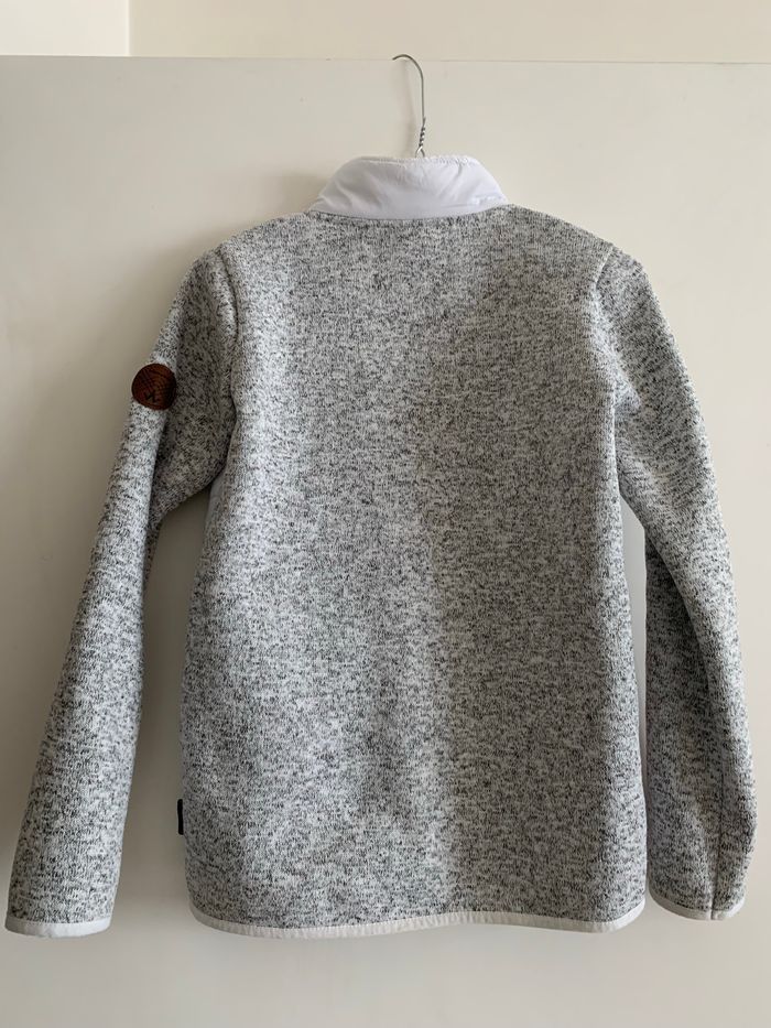 Veste blanche et grise avec zip rose - photo numéro 2