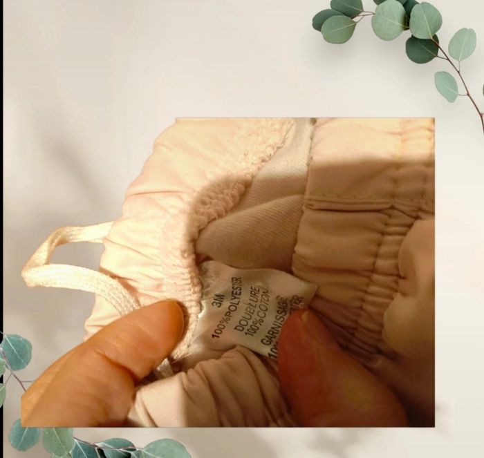 Pantalon bébé fille 3 mois - Rose Nude 100% Coton - photo numéro 3