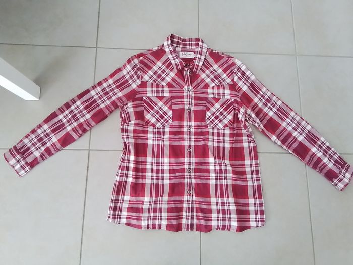 Chemise femme T 42/44  rouge et blanc
