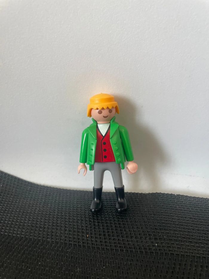 Playmobil figurine homme veste verte client stand animaux marché 5344 1900 belle époque