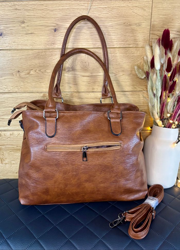 Sac à main femme marron automne simili cuir neuf travail voyage bandoulière amovible - photo numéro 3