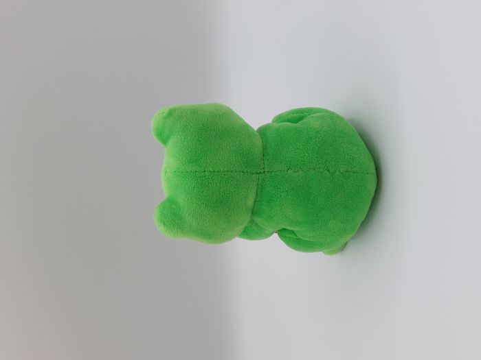 Peluche doudou grenouille verte HACHETTE lettre G rouge 14 cm - photo numéro 2