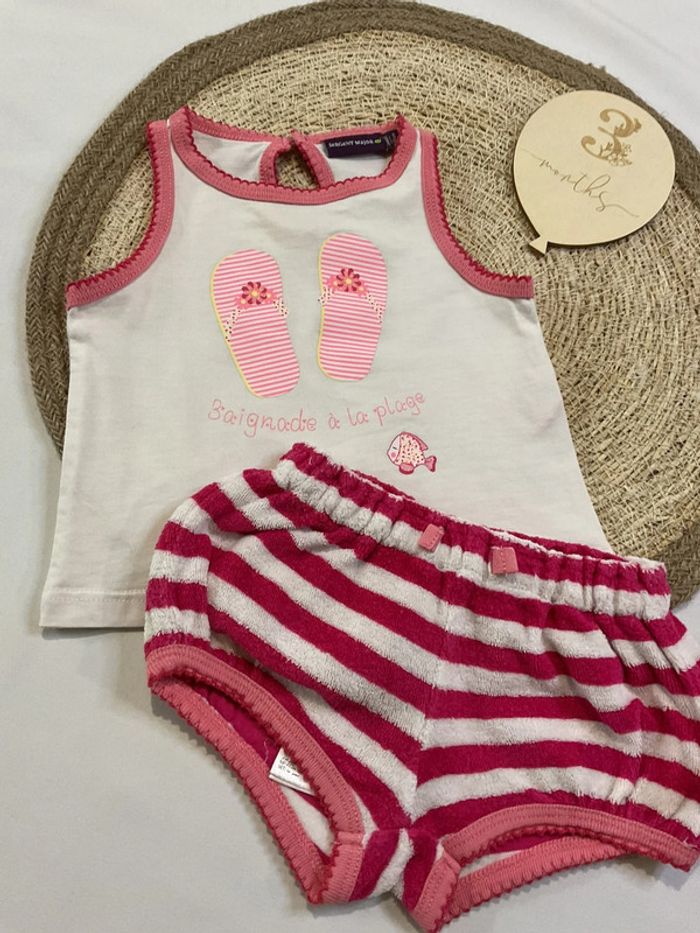 Ensemble fille été débardeur et cache couche - photo numéro 3