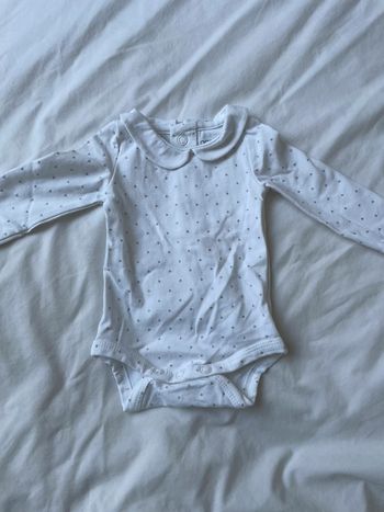 Body col claudine Obaibi 1 mois blanc argenté