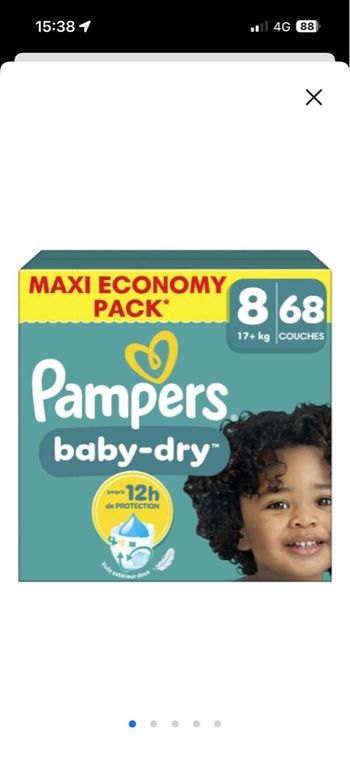 2 cartons couches Pampers taille 8 neuf 