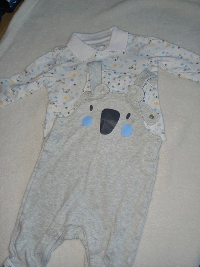 Ensemble salopette et t-shirt 3 mois Orchestra