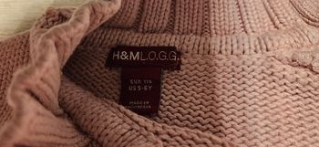 Pull rose clair, manches longues, col montant, LOGG, 5/6ans