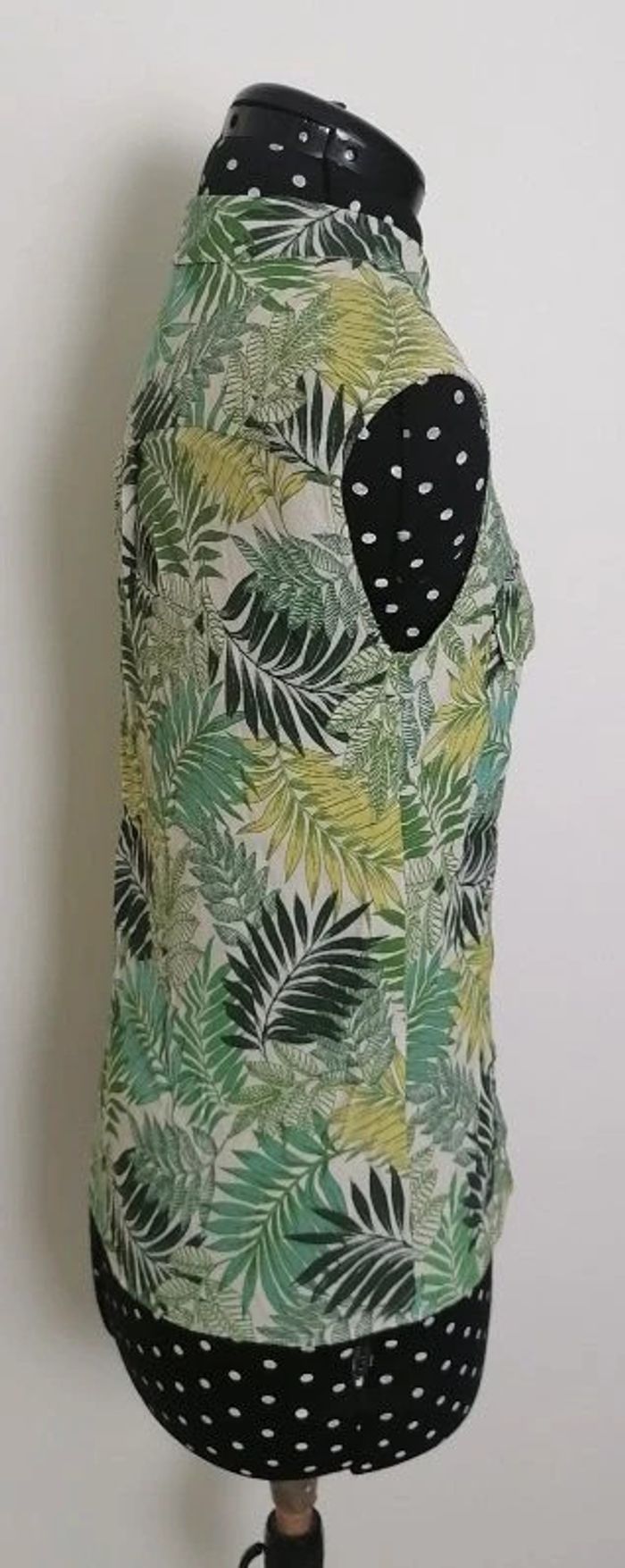 Top feuilles tropicales blanc vert Taille S 1.2.3 - photo numéro 5