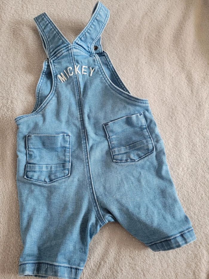 Salopette short en jean mickey 12 mois - photo numéro 3