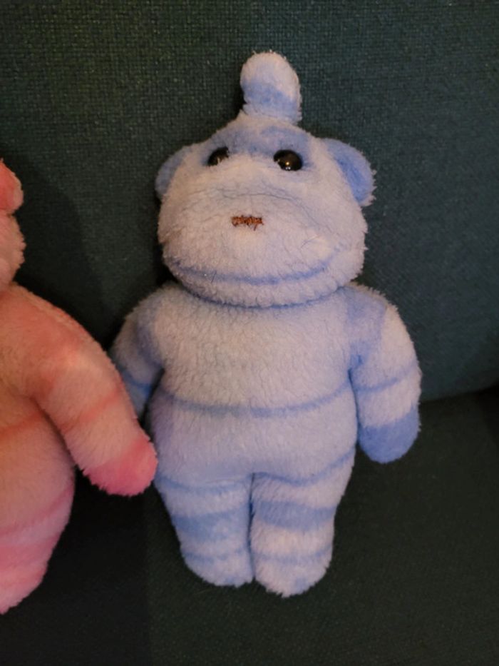 RARE Couple Extraterrestres rose bleu 24cm Le Village dans les Nuages Boulgom doudou Made in France - photo numéro 3