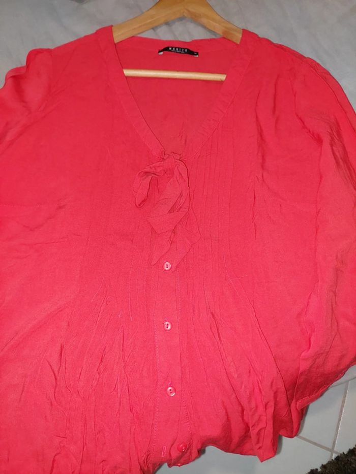 Blouse rouge manche 3/4 - photo numéro 3