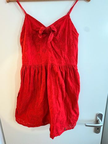 Robe d'été Superdry rouge en Broderie Anglaise - Taille S 
