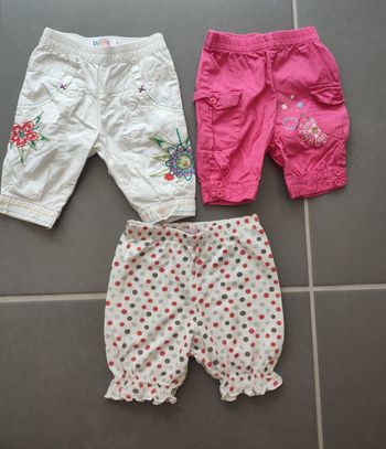 Lot  3 pantacourts 3 mois