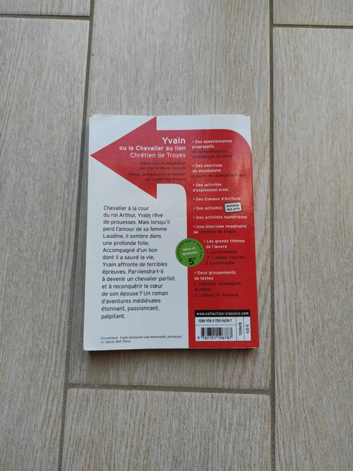 Classico collège Yvain ou le chevalier au lion Chrétien de Troyes - photo numéro 2