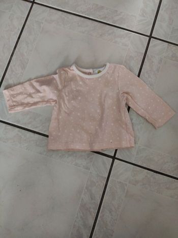 Tee shirt manches longues smiley baby 1 mois abricot