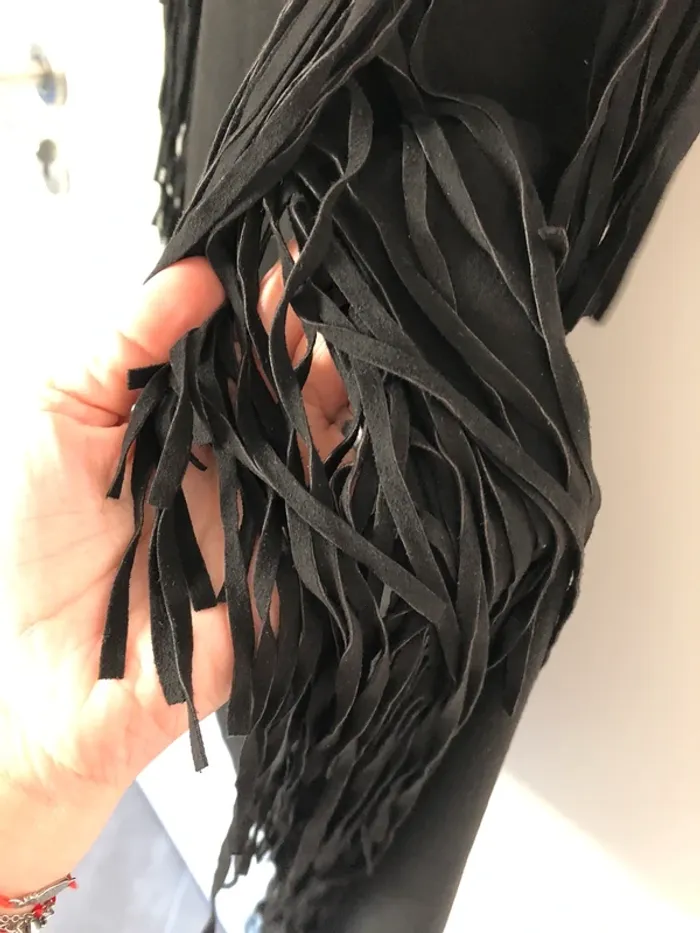 Robe noire à franges imitation daim Morgan taille S - photo numéro 8